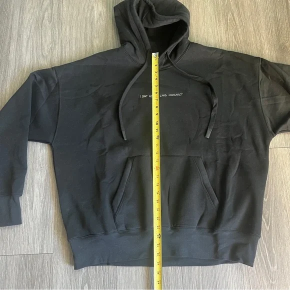I DON’T REALLY CARE, MARGARET Black Hoodie Size L/XL - Picture 3 of 8